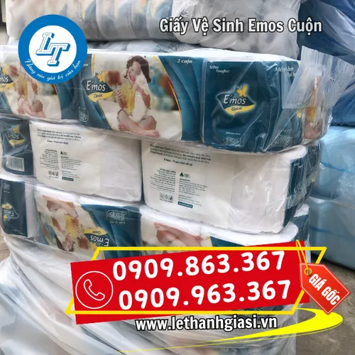 GIẤY VỆ SINH E'MOS CLASSIC XANH 2 LỚP