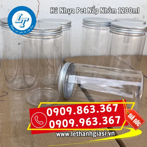 HŨ NHỰA PET NẮP NHÔM 1200ML