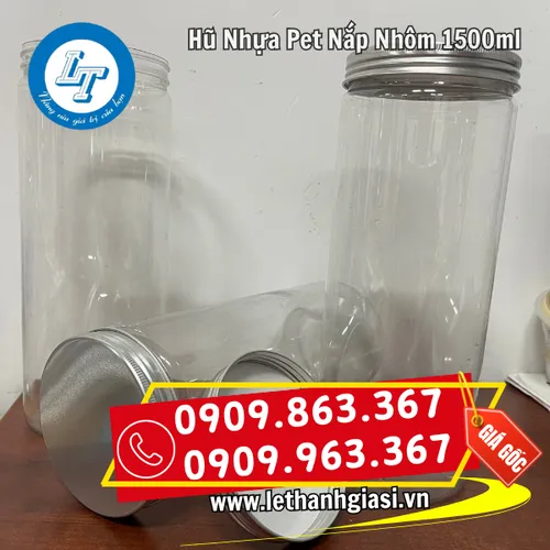 HŨ NHỰA PET NẮP NHÔM 1500ML