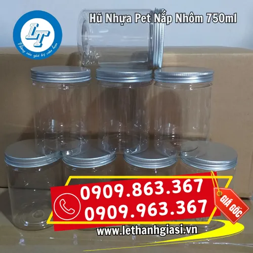 HŨ NHỰA PET NẮP NHÔM 750ML