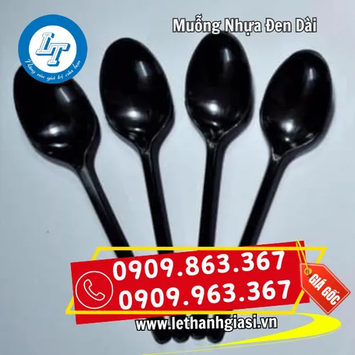 MUỖNG NHỰA ĐEN DÀI