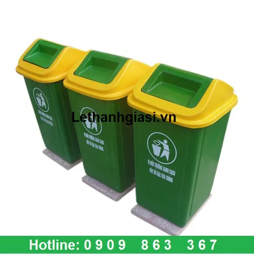 THÙNG RÁC CÔNG CỘNG NẮP LẬT- ĐẾ ĐÁ 60 LÍT