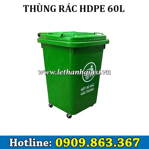 THÙNG RÁC HDPE 60 LÍT
