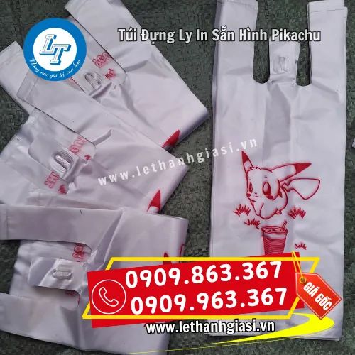 TÚI ĐỰNG LY IN SẴN HÌNH PIKACHU