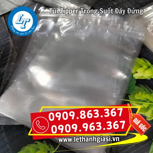 TÚI ZIPPER TRONG SUỐT ĐÁY ĐỨNG