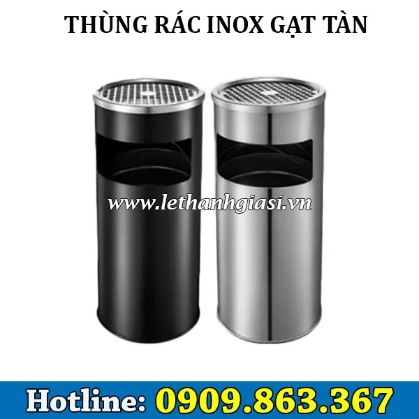 THÙNG RÁC INOX GẠT TÀN