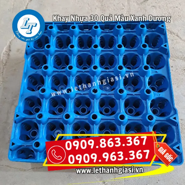 KHAY NHỰA 30 TRỨNG MÀU XANH DƯƠNG