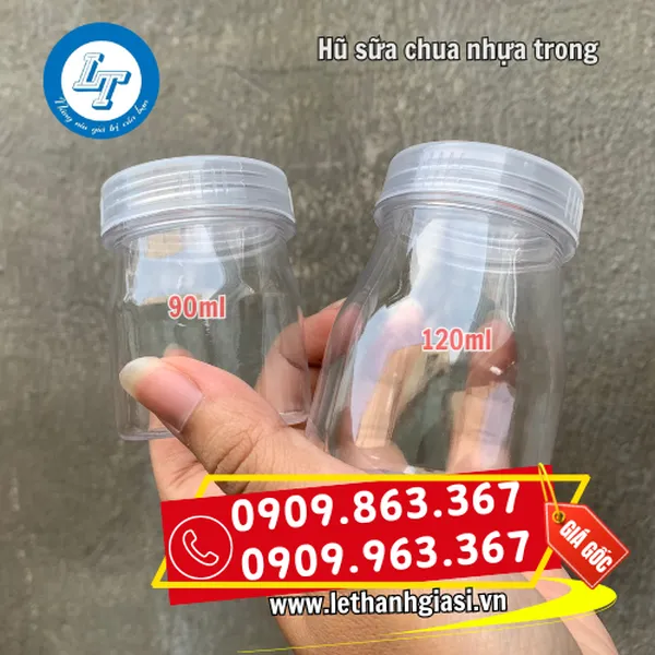 HŨ SỮA CHUA NHỰA TRONG