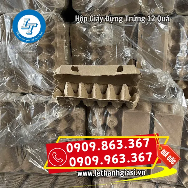 HỘP GIẤY ĐỰNG TRỨNG 12 QUẢ