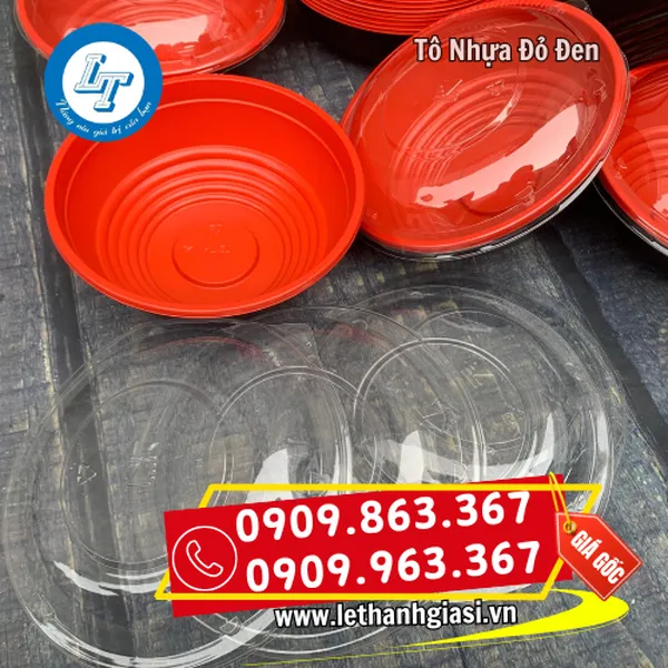 TÔ NHỰA ĐỎ ĐEN
