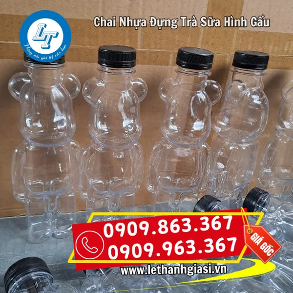 CHAI NHỰA ĐỰNG TRÀ SỮA HÌNH GẤU