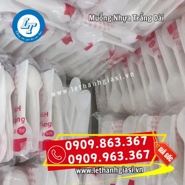 MUỖNG NHỰA TRẮNG DÀI