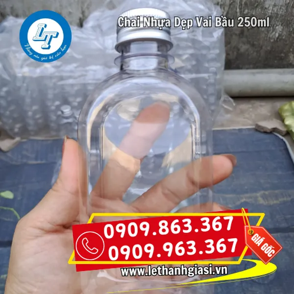 CHAI NHỰA 250ML DẸP VAI BẦU