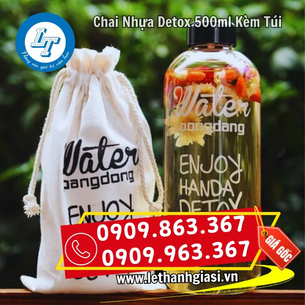CHAI NHỰA DETOX 500ML KÈM TÚI