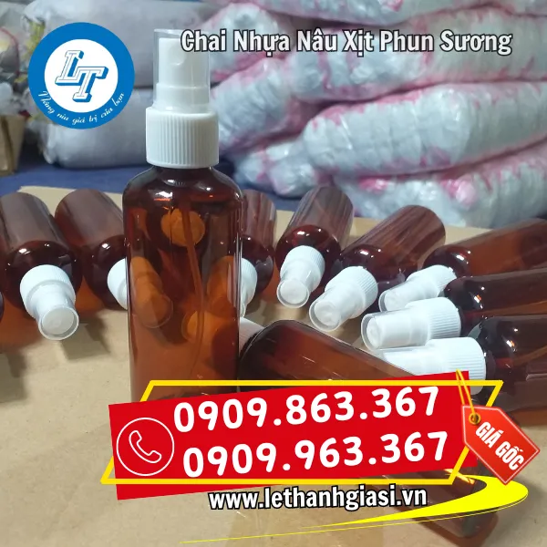 CHAI NHỰA NÂU XỊT PHUN SƯƠNG