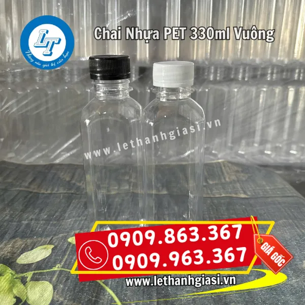 CHAI NHỰA PET 330ML VUÔNG 