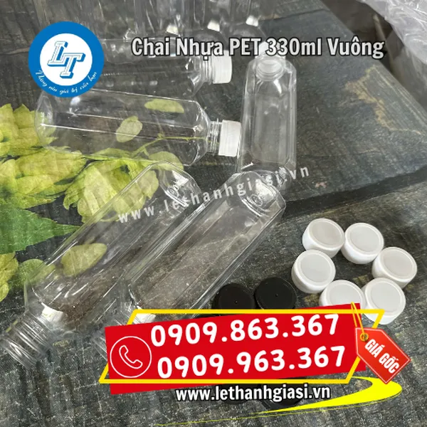 CHAI NHỰA PET 330ML VUÔNG 