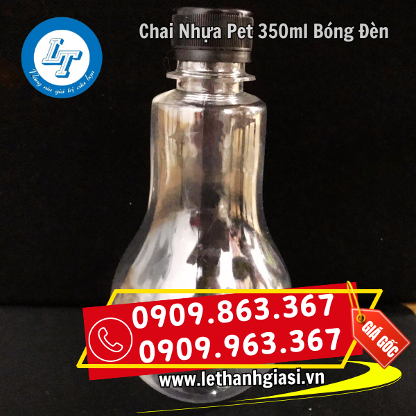 CHAI NHỰA PET HÌNH BÓNG ĐÈN 350ML