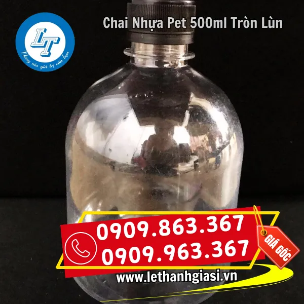 CHAI NHỰA PET 500ML TRÒN LÙN