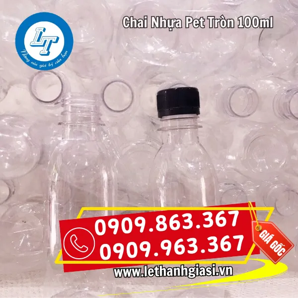 CHAI NHỰA PET 100ML TRÒN 