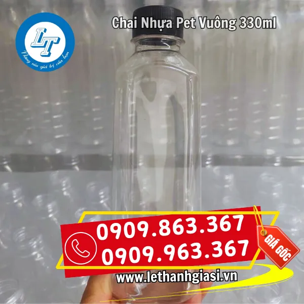 CHAI NHỰA PET 330ML VUÔNG 