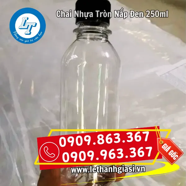 CHAI NHỰA PET 250ML TRÒN 
