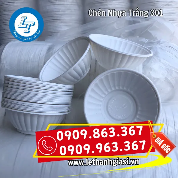 CHÉN NHỰA TRẮNG 301