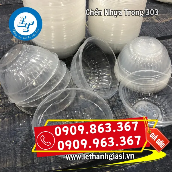 CHÉN NHỰA TRONG 303