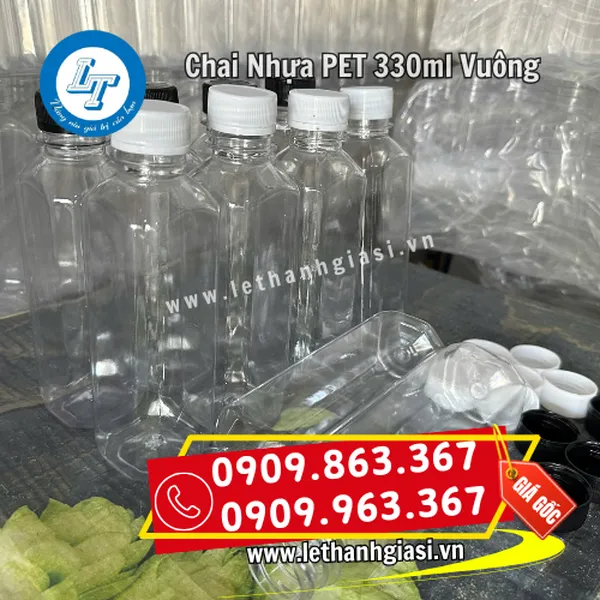 CHAI NHỰA PET 330ML VUÔNG 