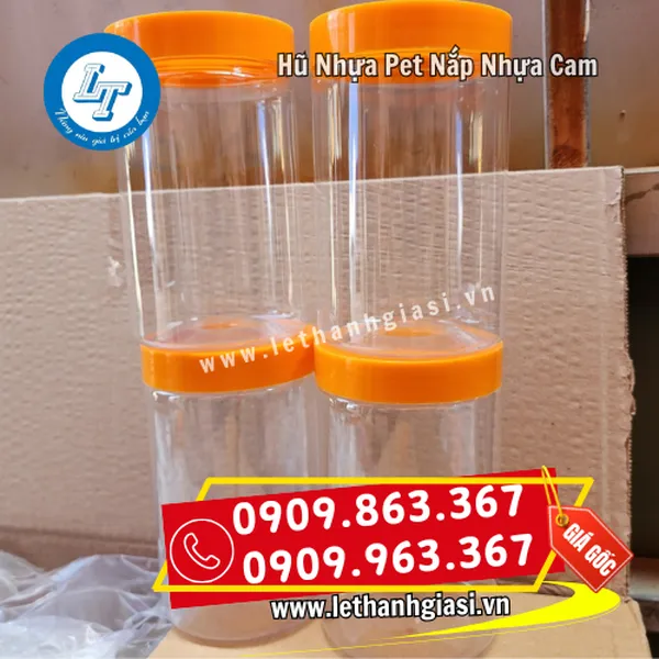 HŨ NHỰA PET NẮP NHỰA CAM