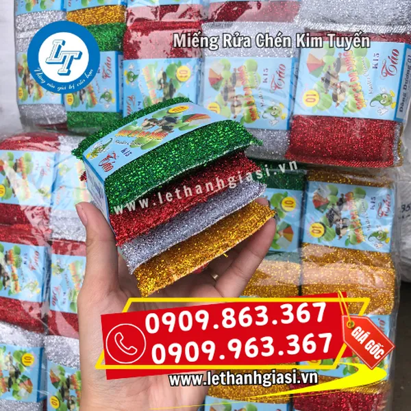 MIẾNG RỬA CHÉN KIM TUYẾN