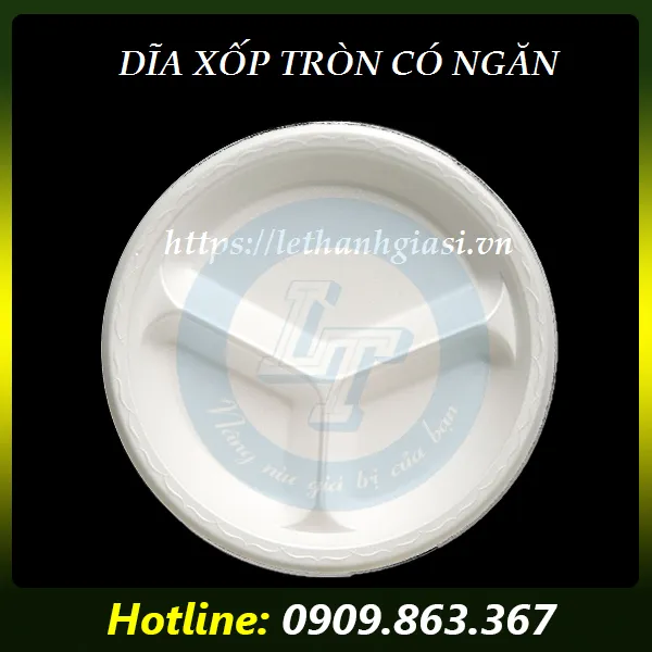 DĨA XỐP TRÒN CÓ NGĂN