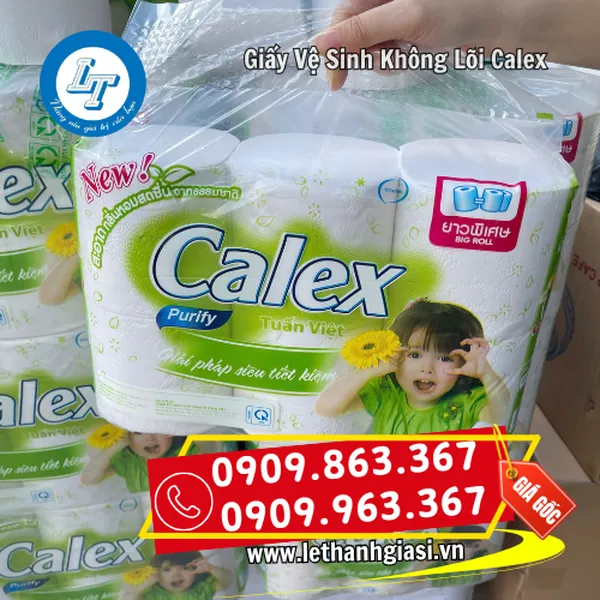 GIẤY VỆ SINH CUỘN KHÔNG LÕI CALEX
