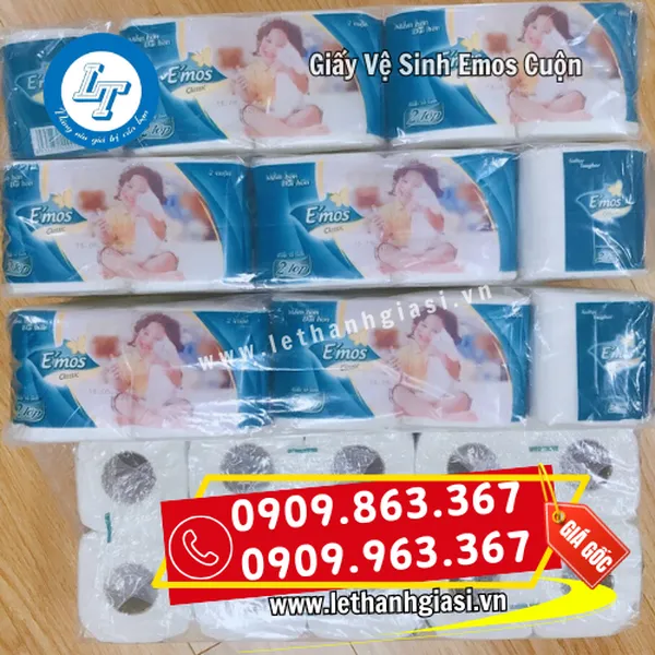 GIẤY VỆ SINH E'MOS CLASSIC XANH 2 LỚP
