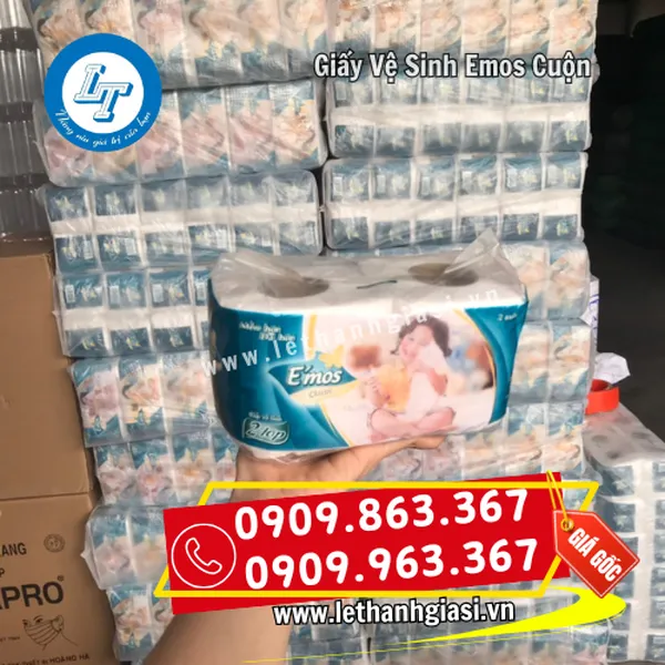 GIẤY VỆ SINH E'MOS CLASSIC XANH 2 LỚP