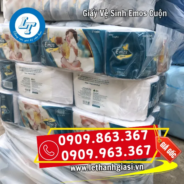 GIẤY VỆ SINH E'MOS CLASSIC XANH 2 LỚP