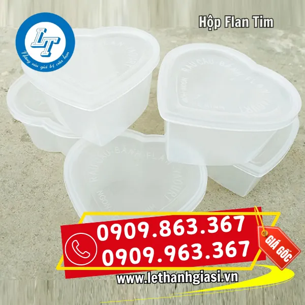 HỘP BÁNH FLAN TRÁI TIM