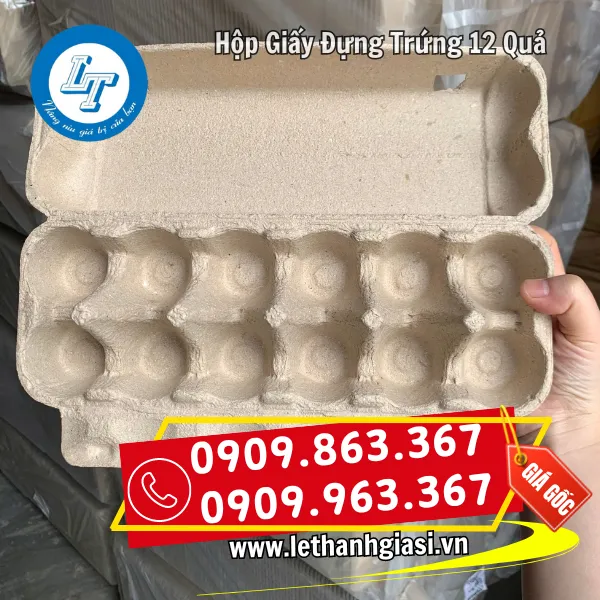 HỘP GIẤY ĐỰNG TRỨNG 12 QUẢ