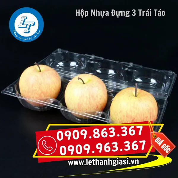 HỘP NHỰA ĐỰNG 3 TRÁI TÁO