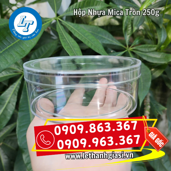 HỘP NHỰA MICA TRÒN 250G