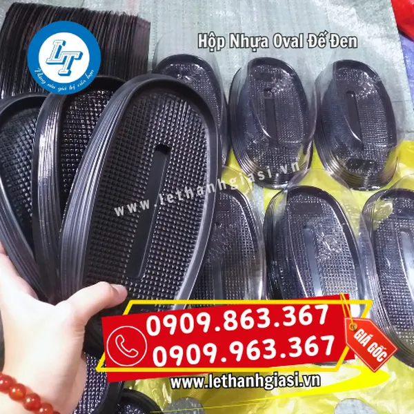 HỘP NHỰA OVAL ĐẾ ĐEN F70