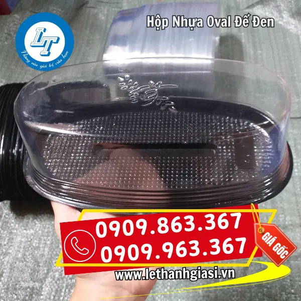HỘP NHỰA OVAL ĐẾ ĐEN F70