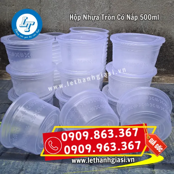 HỘP NHỰA TRÒN CÓ NẮP 500ML