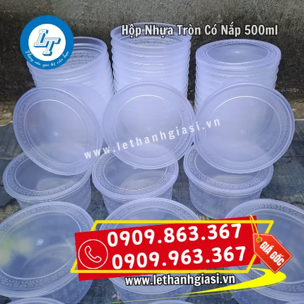HỘP NHỰA TRÒN CÓ NẮP 500ML