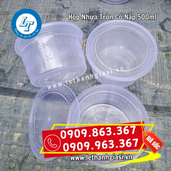 HỘP NHỰA TRÒN CÓ NẮP 500ML