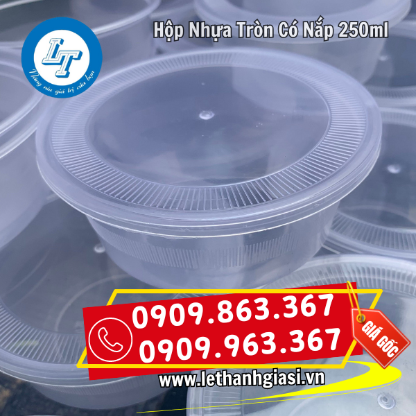 HỘP NHỰA TRÒN CÓ NẮP 250ML
