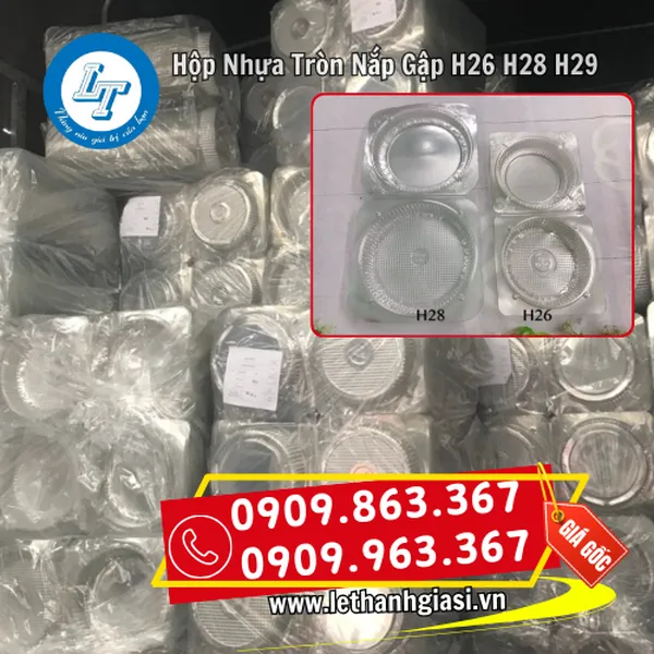 HỘP NHỰA TRÒN NẮP GẬP H26, H28, H29