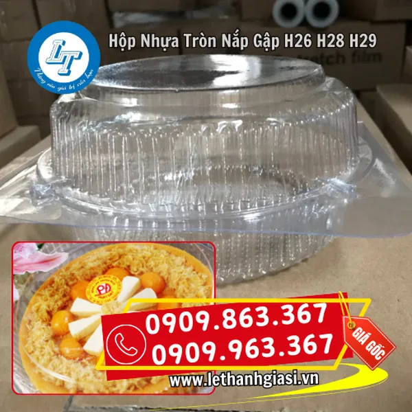 HỘP NHỰA TRÒN NẮP GẬP H26, H28, H29
