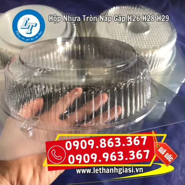 HỘP NHỰA TRÒN NẮP GẬP H26, H28, H29