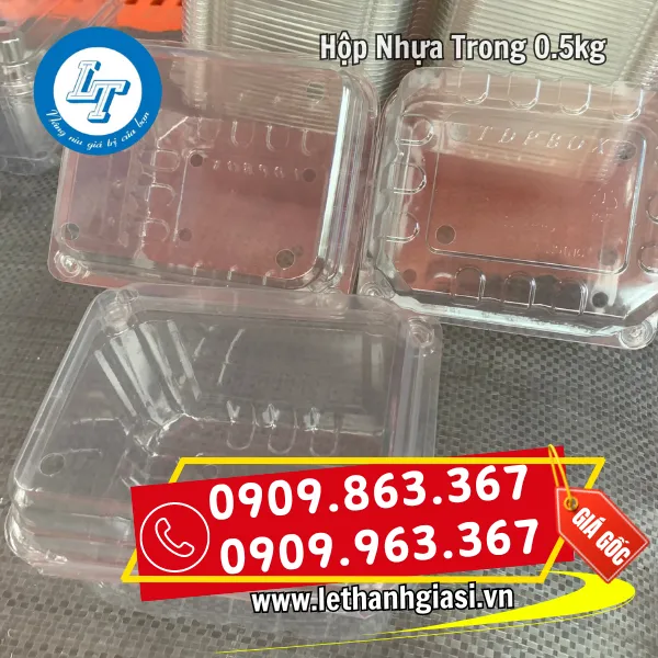 HỘP NHỰA TRONG ĐỰNG TRÁI CÂY 0,5kg